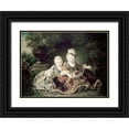 thumbnail image 1 of Drouais, Francois Huber 32x25 Black Ornate Wood Framed with Double Matting Museum Art Print Titled - Duc De Berry and Count De Provence As Children, 1 of 4