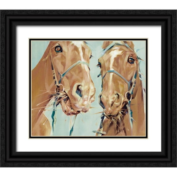 Droug, Anya 30x26 Black Ornate Wood Framed with Double Matting Museum Art Print Titled - Horses