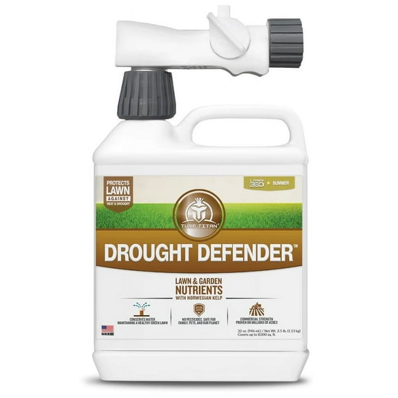 Turf Titan Drought Defender Hose End, Garden Soil and Lawn Care Shield, 32 oz
