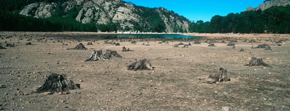 Drought on Bavella Lake Corsica France Canvas Art - Panoramic Images (27 x 9)