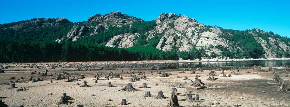 Drought on Bavella Lake Corsica France Canvas Art - Panoramic Images (27 x 9)