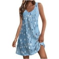 thumbnail image 1 of Drovellove 2026 Floral Print Plus Size Summer Dresses for Women Beach Floral Print Swim Coverup with Pockets Crew Neck Sleeveless Sundress Vacation Outfits, 1 of 5