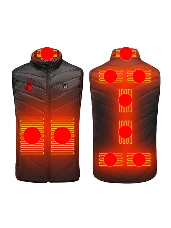 Men's Women's Plus Size Heated Coat with 9 Heating Zones | USB Powered Winter Jacket for Outdoor Snow Activities, Commuting