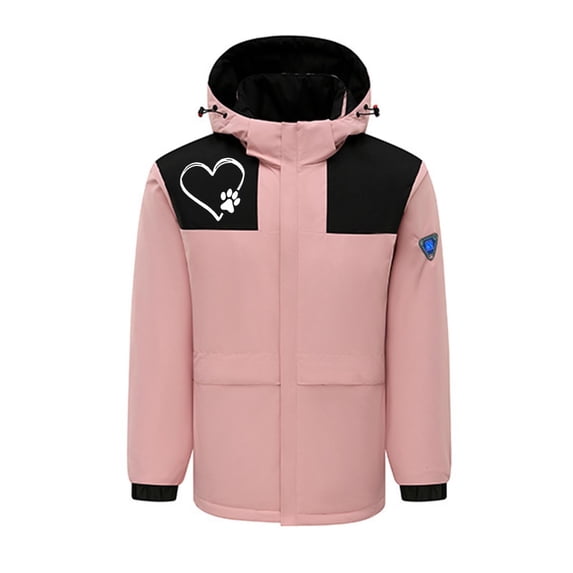 Drovellove Men's and Women's Heated Winter Coat with USB Charging, Windproof Plus Size Jacket with Carbon Fiber Heating Zones
