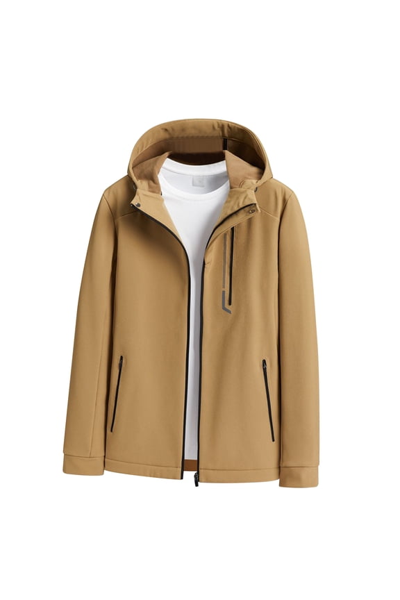 Plus Size Men's and Women's Hooded Windproof Ski Coat with Inner Liner – Lightweight Thin Shell Jacket for Outdoor Winter Sports, Casual Travel, Cold Weather Layering, and Everyday Commute