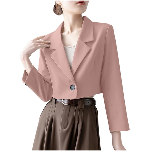 Drovellove Plus Size Women's Casual Blazer Jacket Long Sleeve Solid Color Lightweight Suit Coat - Versatile Office Layering Piece, Breathable Polyester Career Outerwear for Business Meetings