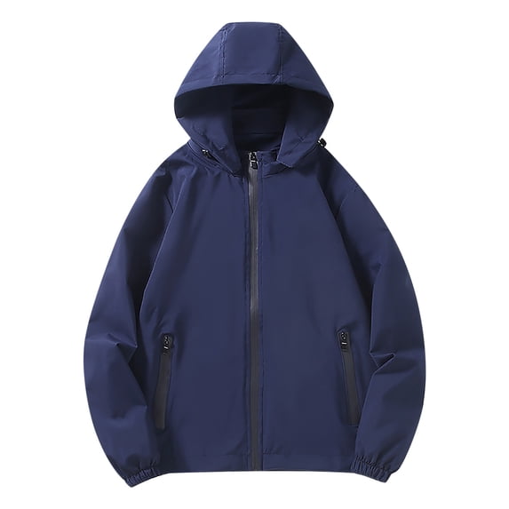 Drovellove Plus Size Women's Casual Hooded Jacket with Drawstring Waist and Pockets – Long Sleeve Color Block Outwear for Daily Wear, Versatile Layering Piece for Chilly Mornings