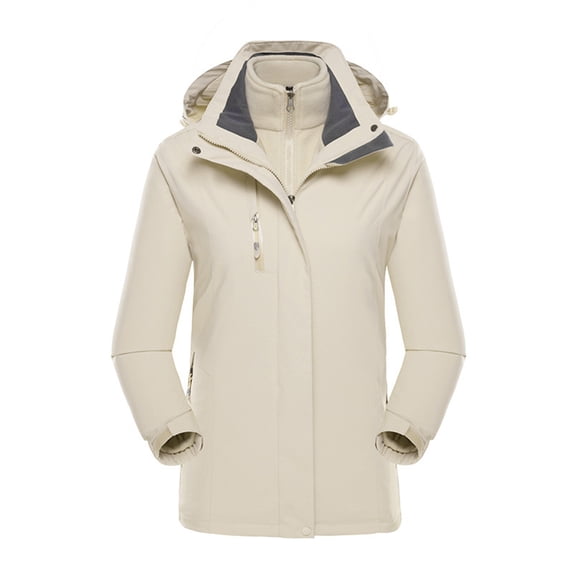 Drovellove Plus Size Women's Fleece Hooded Reversible Jacket, Thick Warm Winter Coat with Full Zip, Soft Plush Loungewear Outerwear for Casual Outings, Cozy Housewear, or Travel
