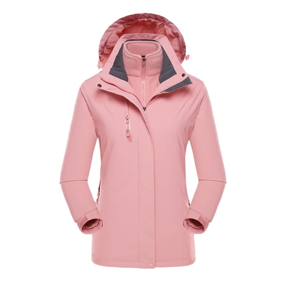 Drovellove Plus Size Women's Fleece Hooded Reversible Jacket, Thick Warm Winter Coat with Full Zip, Soft Plush Loungewear Outerwear for Casual Outings, Cozy Housewear, or Travel