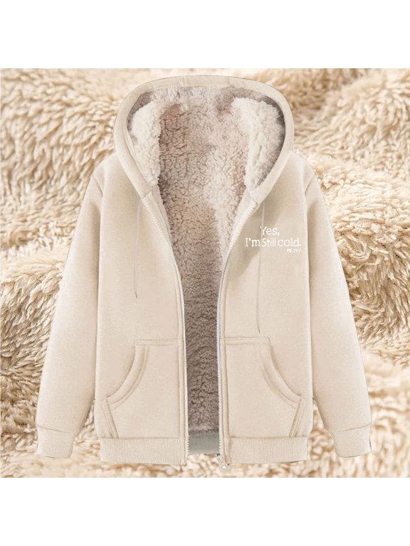 Plus Size Women's Printed Fleece Hooded Sweatshirt Jacket with Full Zip, Casual Long Sleeve Winter Velour Pullover Coat for Cold Weather, Fashionable Warm Outerwear for Daily Outings