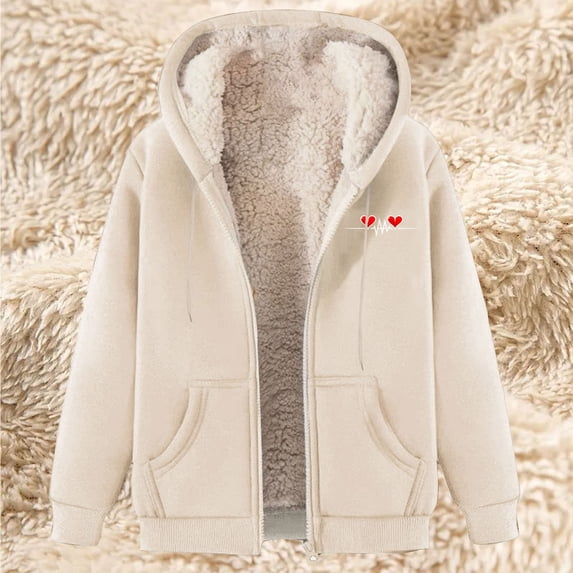 Drovellove Plus Size Women's Printed Fleece Hooded Sweatshirt Jacket with Zipper | Casual Velvet-Lined Pullover for Winter and Spring, All-Print Fashion Top for Birthday Parties, Date Nights