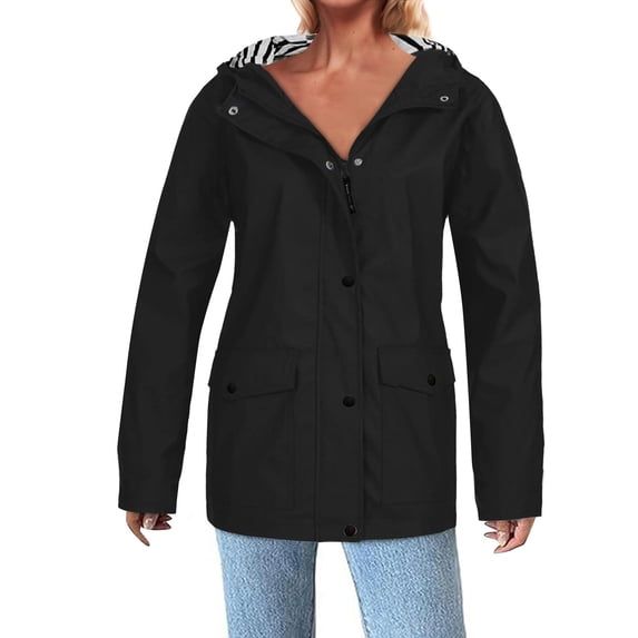 Drovellove Plus Size Women's Rain Jacket – Hooded Windbreaker with Loose Casual Fit | Lightweight Spring Coat for Outdoor Walks, Travel, and Everyday Commutes
