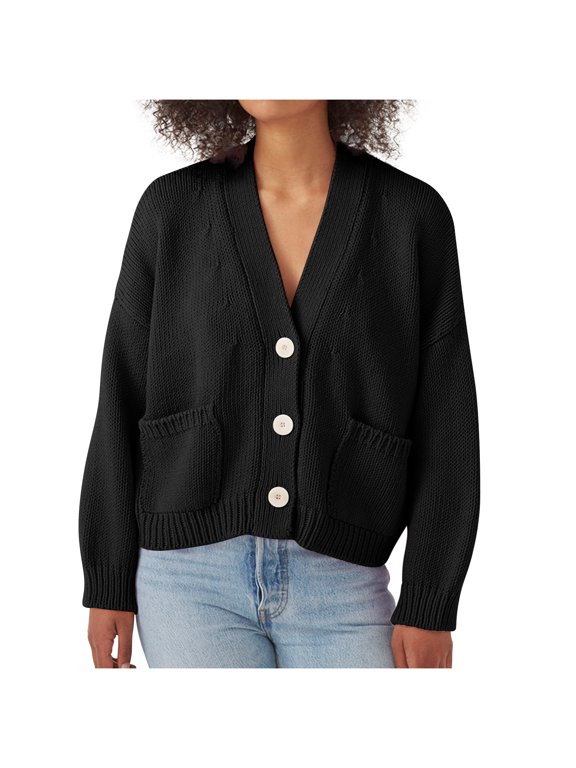 Plus Size Women's V Neck Open Front Cardigan Coat – Loose Hollow Out Knit Duster Sweater, Long Sleeve Casual Layering Jacket for Fall Winter