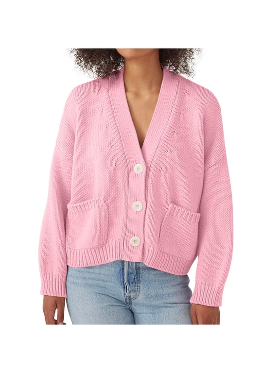 Plus Size Women's V Neck Open Front Cardigan Coat – Loose Hollow Out Knit Duster Sweater, Long Sleeve Casual Layering Jacket for Fall Winter