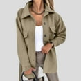 thumbnail image 1 of Drovellove Plus Size Women's Woolen Coat with Lapel Collar and Long Sleeves – Button Front, Lace Up Detail, Pockets, Casual Fashion Outerwear for Fall Winter, Work, Travel, and Shopping, 1 of 6