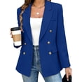 thumbnail image 1 of Drovellove Women's Casual Blazer Open Front Long Sleeve with Turndown Collar - Solid Button Down Office Cardigan Jacket for Work, Commuting, Weekend Outings, 1 of 7