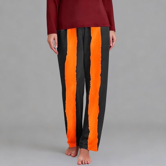 Drovellove Women's Casual Halloween Print Pajama Pants – Soft Long Pajama Trousers with Elastic Waist for Lounging, Relaxing, and Cozy Nights