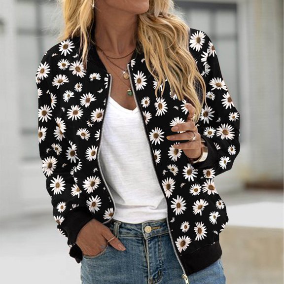 Drovellove Women's Casual Long Sleeve Zip Up Sweatshirt | Coarse Knit Baseball Jacket with Soft Stretch Fabric, Lightweight Layer for Spring Outings or Weekend Errands