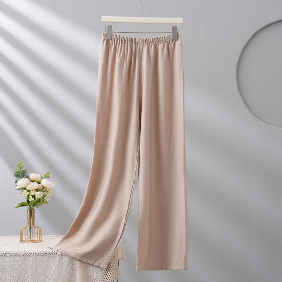 Drovellove Women's Cotton Pajama Pants - Cropped Pants Soft Loose Fit Long Lounge Pants for Sleep or Relaxing at Home
