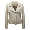 thumbnail image 1 of Drovellove Women's Faux Leather Motorcycle Jacket with Lapel Collar and Slim Fit | Stylish Biker Moto Coat for Casual Outings, Date Nights, Parties, 1 of 2