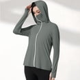 thumbnail image 1 of Drovellove Women's Full Zip Hooded Sun Protection Jacket with Detachable Face Mask | Long Sleeve Thumb Hole Rash Guard for Hiking, Fishing, 1 of 8