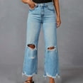 thumbnail image 1 of Drovellove Women's High Waisted Wide Leg Jeans with Pockets - Loose Fit Casual Trousers for Spring Outings or Weekend Brunch, 1 of 9