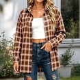 thumbnail image 1 of Drovellove Women's Long Sleeve Plaid Shirt Jacket Lapel Button Cardigan - Casual Open Front Blazer Coat with Pockets for Daily Wear, Work, or Weekend Outings, 1 of 7