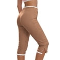 thumbnail image 1 of Drovellove Women's Plus Size Capri Leggings – 3/4 High Waisted Stretch Pants with Side Slit & Subtle Lace Detail for Workout, Yoga or Casual Lounging, 1 of 9