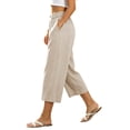 thumbnail image 1 of Drovellove Women's Plus Size Casual Cropped Pants with Pockets – Mid-Rise Straight Leg Summer Shorts, 1 of 6