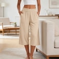 thumbnail image 1 of Drovellove Women's Plus Size Casual Wide Leg Pants with Pockets – Elastic High Waisted Straight Leg Trousers for Lounging, Running Errands, or Weekend Relaxation, 1 of 9