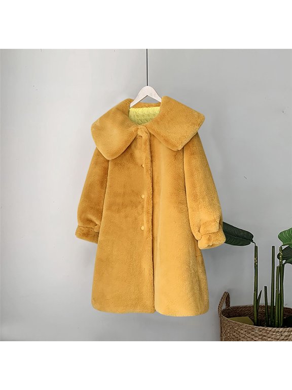Women's Plus Size Coat – Mid Length Thick Winter Jacket with Plush Mink-Like Texture, Cozy Warm Outerwear for Casual Outings, Evening Parties, or Weekend Getaways