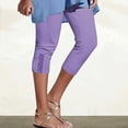 thumbnail image 1 of Drovellove Women's Plus Size High Waisted Cropped Leggings with Lace Trim - Slim Fit Stretch Yoga Pants for Workout or Casual Summer Style, 1 of 6