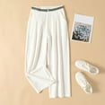 thumbnail image 1 of Drovellove Women's Plus Size Wide Leg Pants with Elastic Waist – Linen Blend Art Halen Trousers for Casual Summer Days, 1 of 3