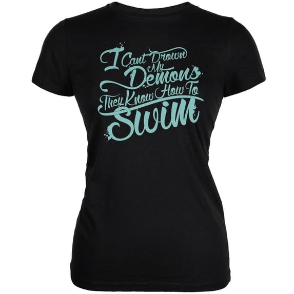 Drown My Demons Black Juniors Soft T-Shirt - Medium