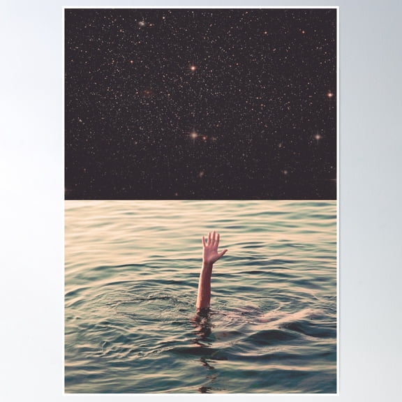 Drowned In Space Poster Wall Art, Modern Wall Decor, 8x12 UNFRAMED