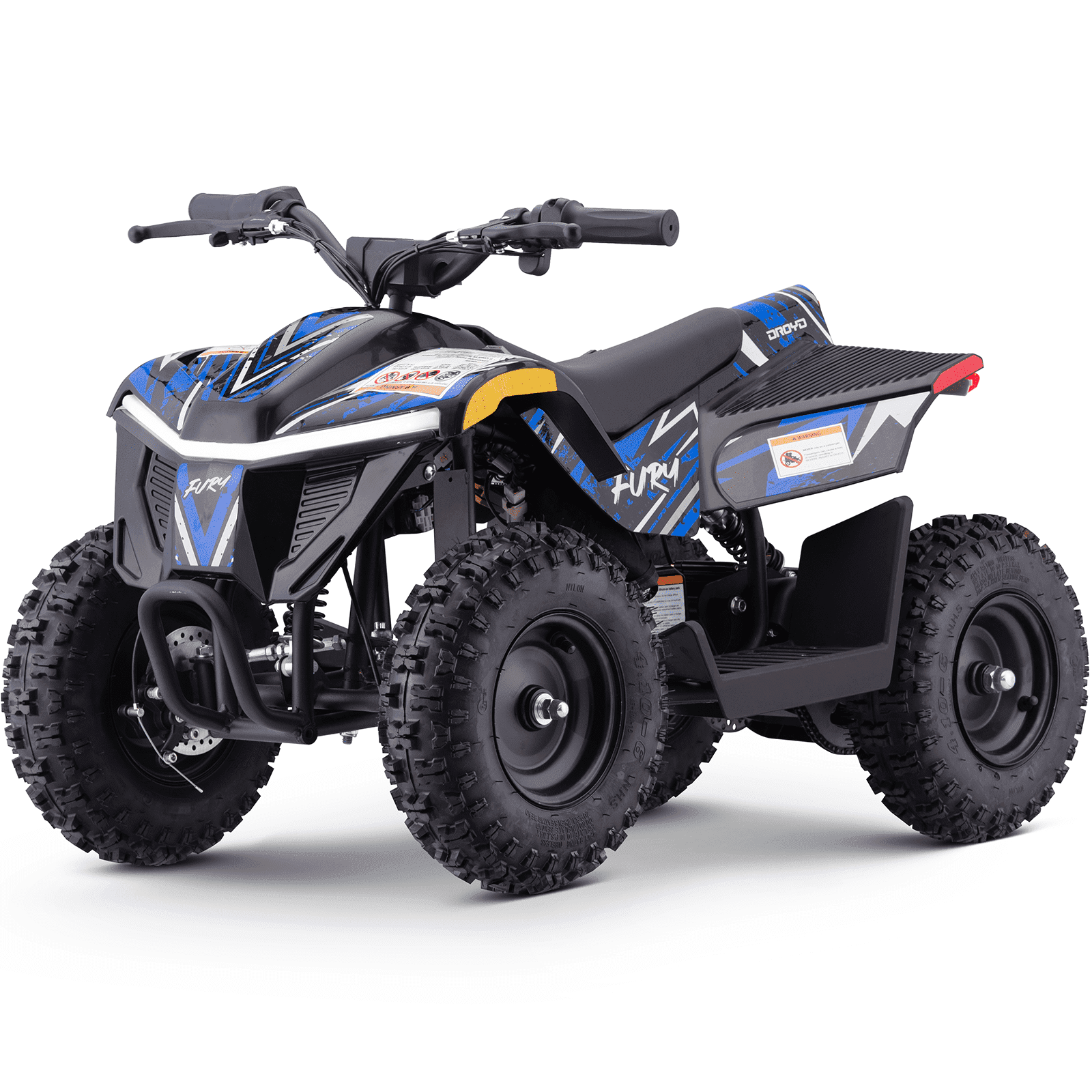 Droyd Electric ATV Vehicle Fury, 36V Kids Quad Bike with 500W Brushless Powerful Motor, 8-10 Miles Long Range Electric 4 Wheeler with Throttle Controlled Dual Suspension for Boys Girls Ages 6+
