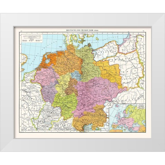 Droysen 14x12 White Modern Wood Framed Museum Art Print Titled - Germany 1000 - Droysen 1886