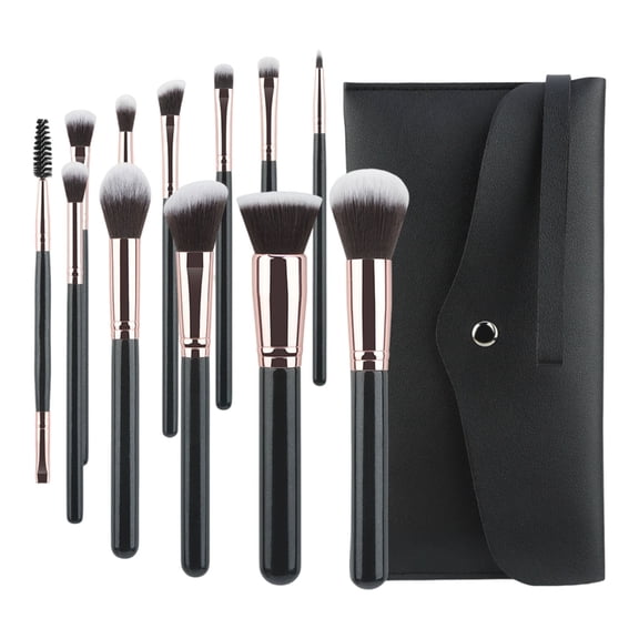 Drrntien 12 Pieces Travel Makeup Brush Set With Soft Bristles And Cosmetic Bag for Women
