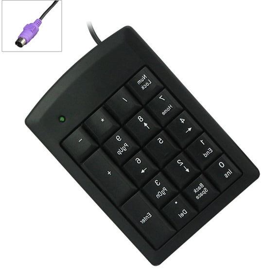 Drrntien 18 Key Wireds Numerics Keypad USB PS2s Plugs And Play Portable Silents Keyboards For Laptop PC Office Bank Use