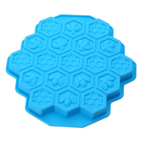 Drrntien 19 Cells Bee Honeycomb Shaped 3D Soap Molds Silicone Bee Hive Moulds for Homemade DIY Cake Mousse Jelly Candy Chocolates
