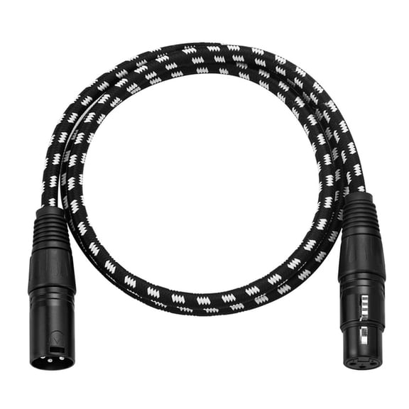 Drrntien 1m/2m 3 Pin Male to Female Audios Cable Audios Interface Professional Braided Cable for Speaker Studio Audios Recording