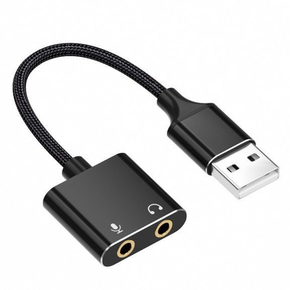 Drrntien 2 in 1 Headphone and Microphone USB Sound Card for P4 PC Gaming Podcasting
