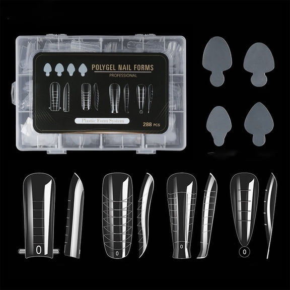 Drrntien 288 Pcs Full Cover Nail Forms Set Nail Extension Molds Gel Nail Molds Nail Forms Nail Shapes