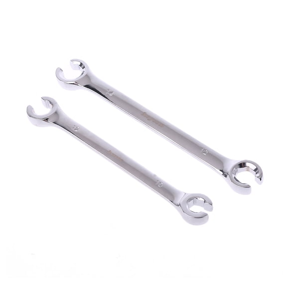 Drrntien 2Pcs Oil Pipe Flare Nut Wrench Spanner Set of Keys Multitools High Torque Hand Tool Brake Wrench for Car Repair