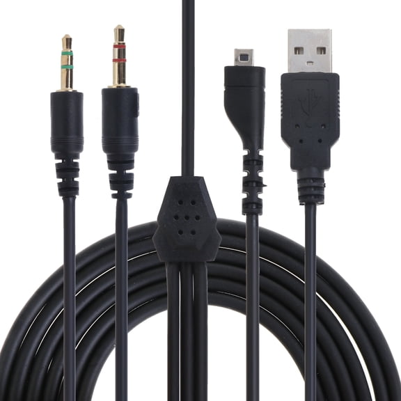 Drrntien 2m RGB Durable USB Cable 3.5mm Mic Audio Line for Arctis 3 5 7 Pro
