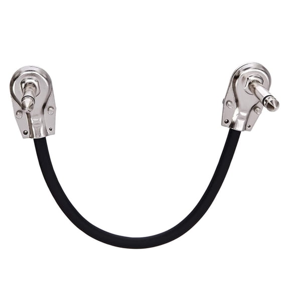 Drrntien 2pcs Right Angle 1/4inch Guitar Patched Cable 11.8inch Length Connection Wire Line for Effects Pedals and Sound Devices