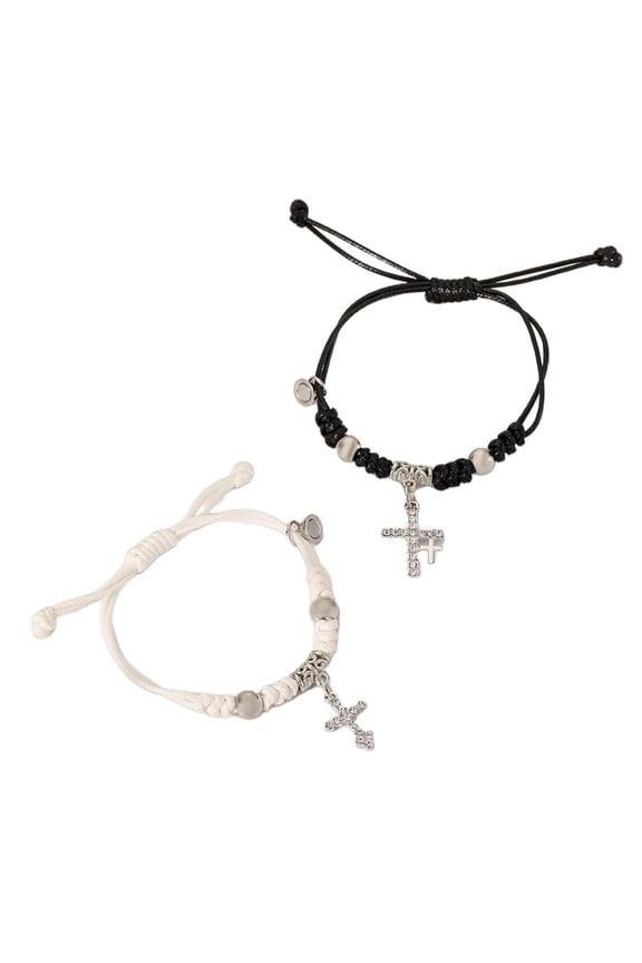 2pcs/set Couple Magnetic Attraction Ball Bracelets Friendship Bangle Cross Rope