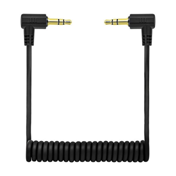 Drrntien 3.5mm Right Angle Audios Cable Gold Plated TRS Male to Male Stereo Cord for Car Auxiliary and Headphones 1.8Meter