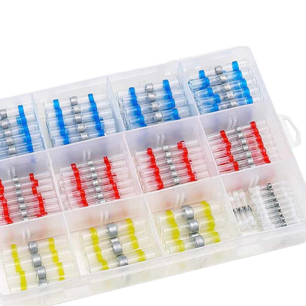 Drrntien 300Pcs Heat Shrink Self Soldering Butt Connector Solder Seal Wires Connectors Kits