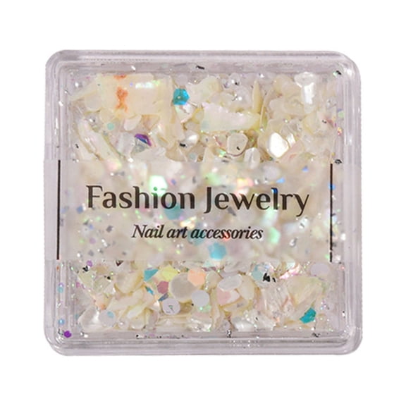 Drrntien 3D Nail Art Crushed Sea for Shell Irregular Abalone Seashell Slices Nail Art Seq